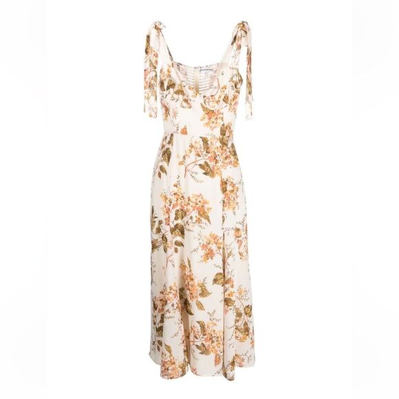 New Reformation Nadira Bella Print Midi Dress